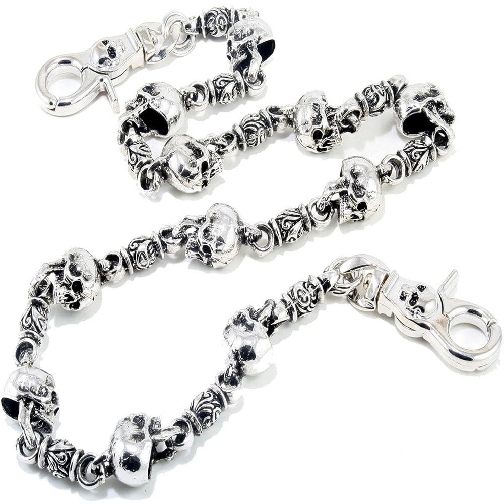 Double K Heavy Strong Biker Skull Key Jean Wallet Chain (22.5")